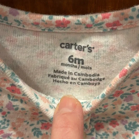 Carter's Pink and Blue Floral Baby Dress with Coordinating Sweater (Size: 6 mo) - Picture 10 of 10